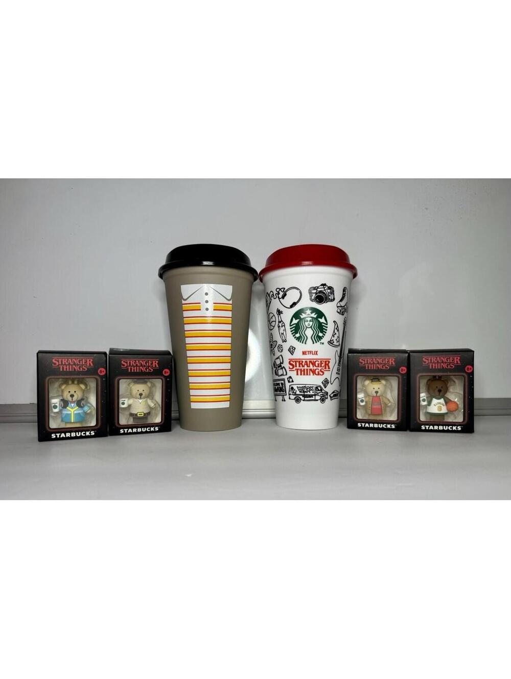 Starbucks Stranger Things Bundle 4 Bearista Stoppers 2 Cups Limited Edition New